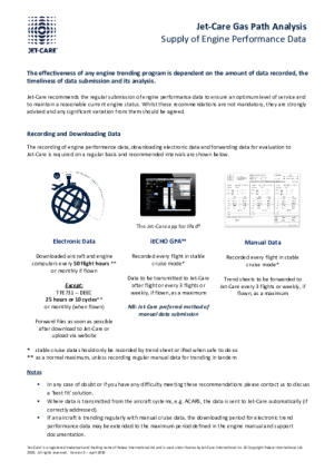 Supplying Engine Performance Data to Jet-Care