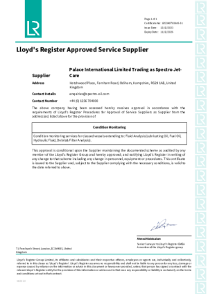 Lloyds Register Spectro Jet Care Approved Service Supplier Certificate.pdf