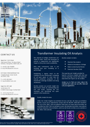 Transformer Oil Analysis Flyer